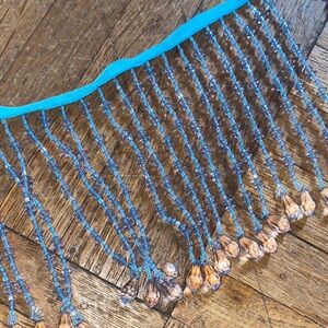 Blue beaded fringe